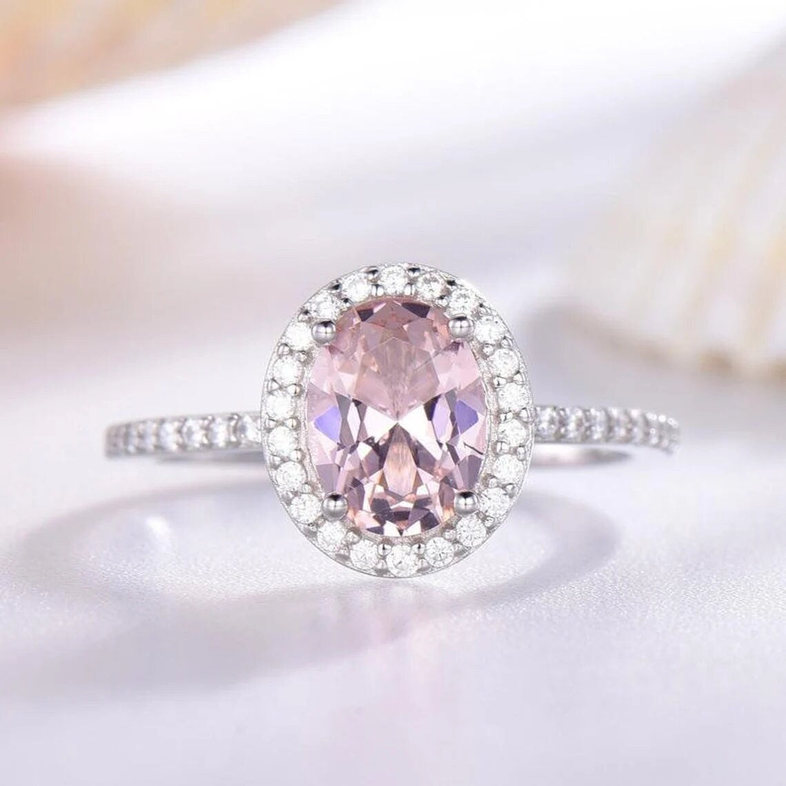 Lilac Color Rose De France Amethyst Engagement Ring, Pink Amethyst Ring, Promise Ring ,Wedding Ring, February Birthstone, Gift for her