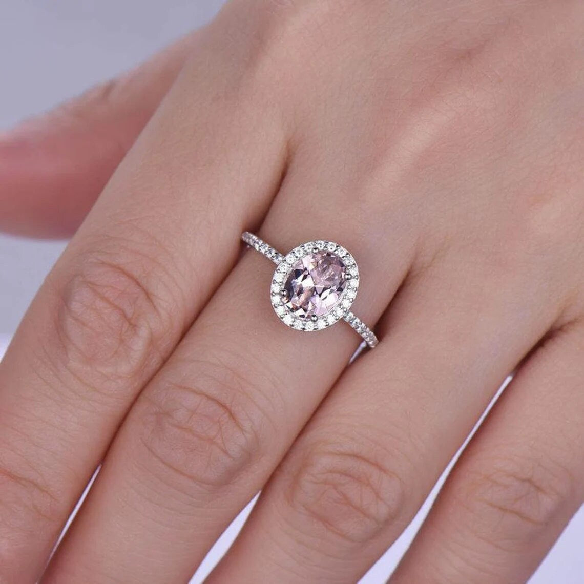 Lilac Color Rose De France Amethyst Engagement Ring, Pink Amethyst Ring, Promise Ring ,Wedding Ring, February Birthstone, Gift for her
