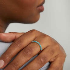 Turquoise Eternity Ring, Turquoise Ring, Dainty Ring, Turquoise Jewelry, Dainty Ring, Stacking Ring, Everyday Ring, Gift for Her