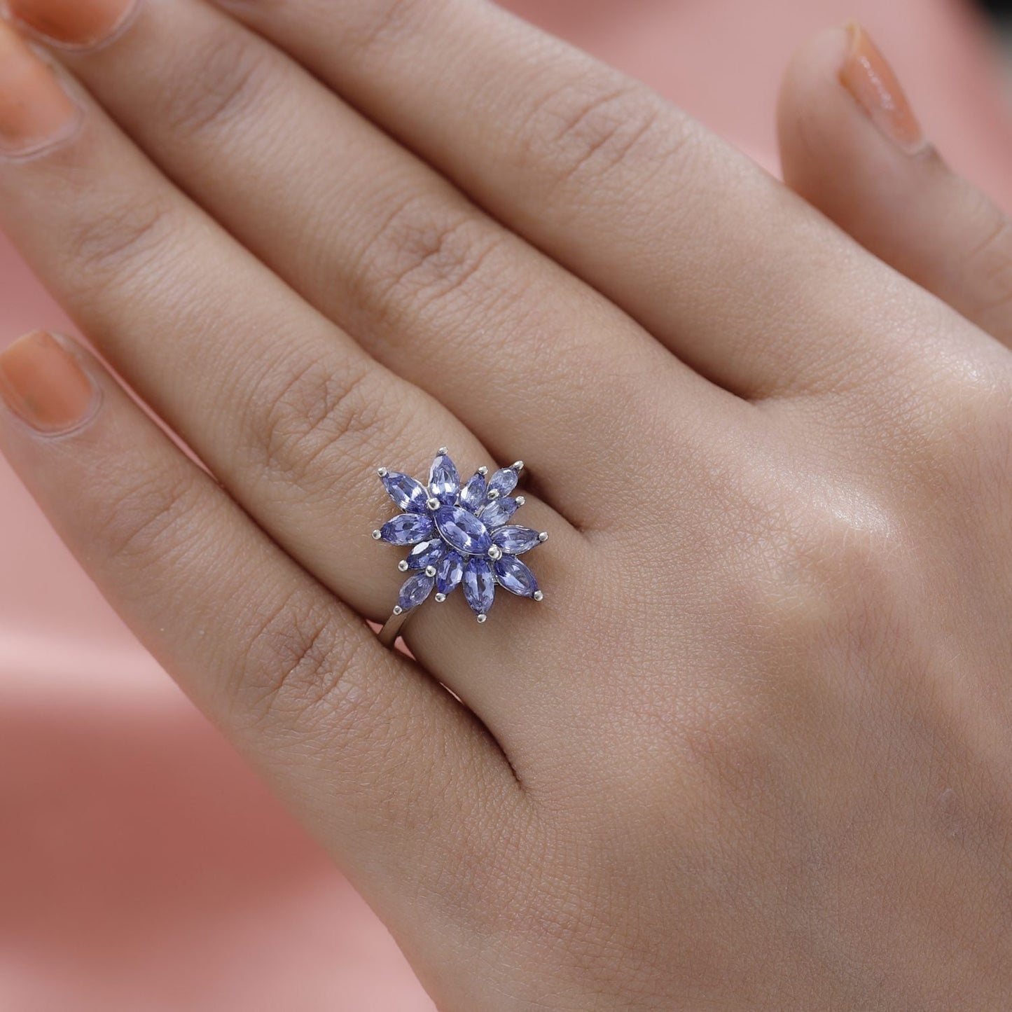 Marquise Tanzanite Ring - Dainty Sterling Silver - Minimalist Promise Jewelry