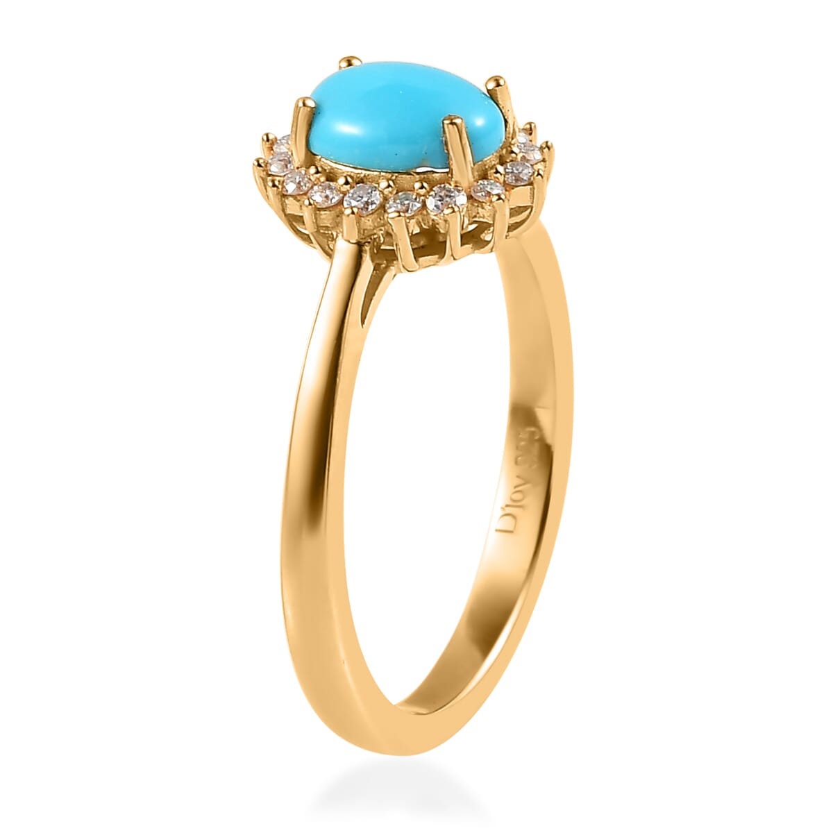 Natural Sleeping Beauty turquoise ring , Oval shape turquoise halo engagement ring, Bridal ring, Anniversary Gift, December Birthstone Ring