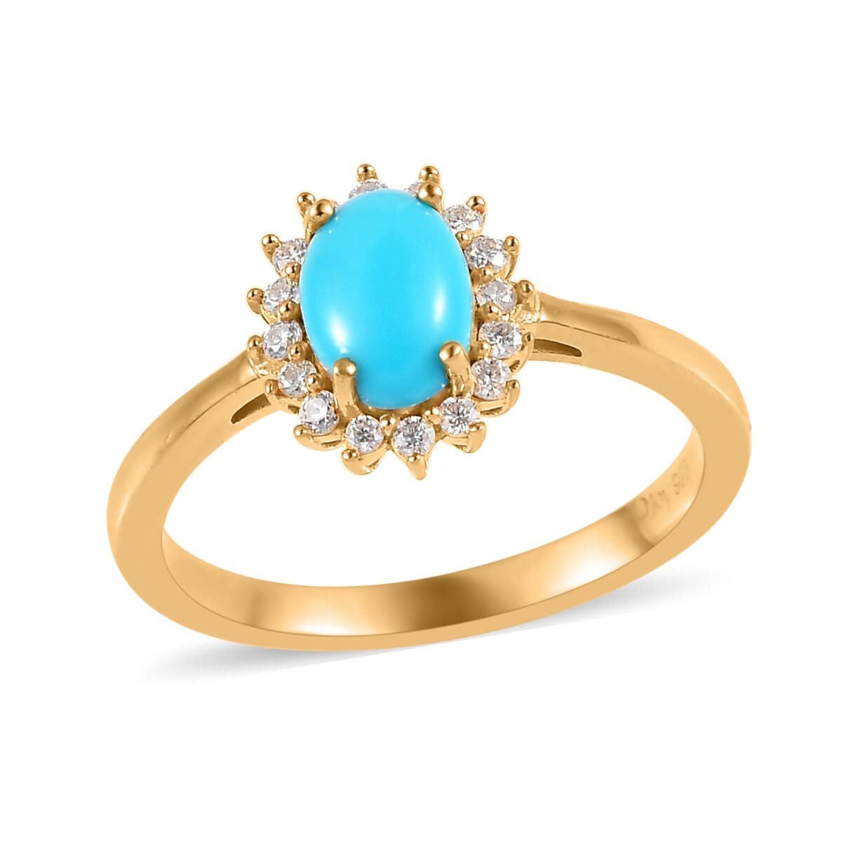 Natural Sleeping Beauty turquoise ring , Oval shape turquoise halo engagement ring, Bridal ring, Anniversary Gift, December Birthstone Ring