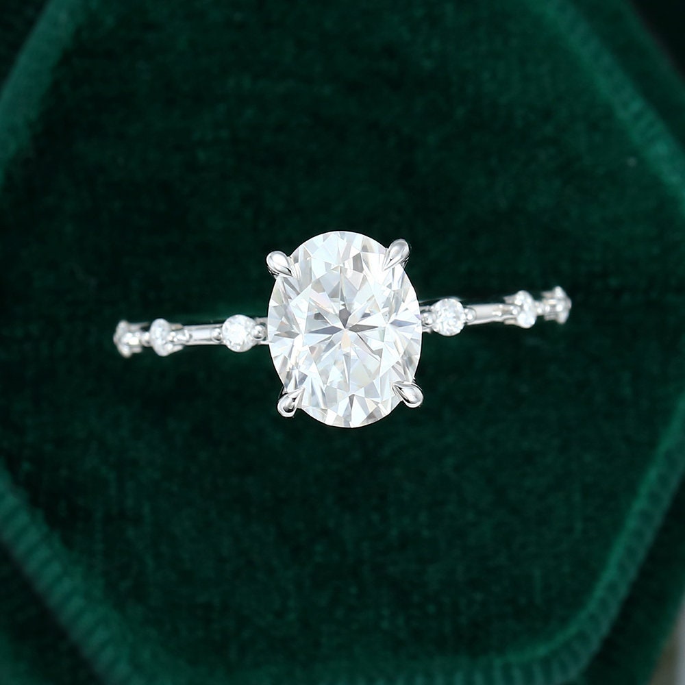 Pear Diamond 14k Gold Oval Engagement Ring - Dainty Solitaire Christmas Gift, Oval Diamond Ring -Mother's Gift, Christmas Engagement Ring