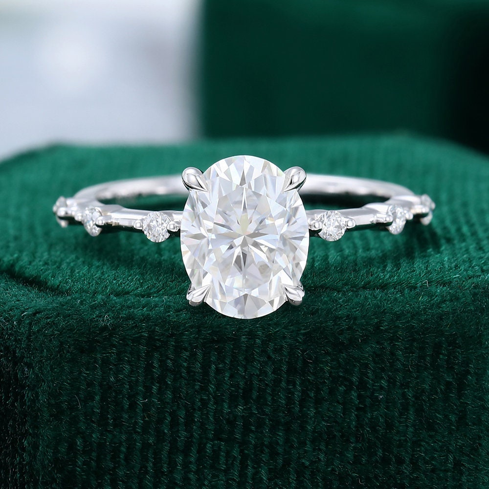 Pear Diamond 14k Gold Oval Engagement Ring - Dainty Solitaire Christmas Gift, Oval Diamond Ring -Mother's Gift, Christmas Engagement Ring