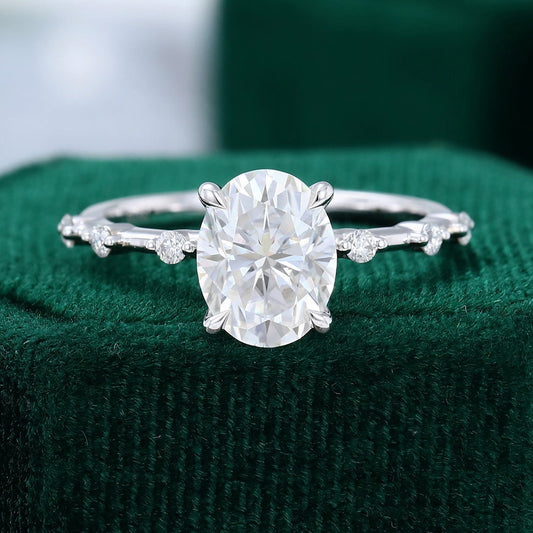 Pear Diamond 14k Gold Oval Engagement Ring - Dainty Solitaire Christmas Gift, Oval Diamond Ring -Mother's Gift, Christmas Engagement Ring