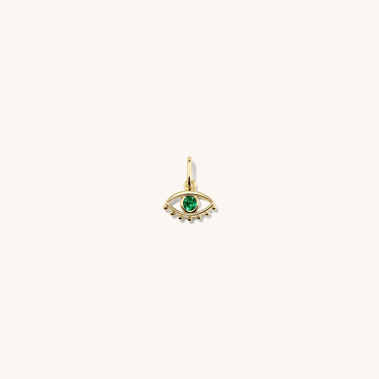 Evil Eye Necklace / 14k Gold Evil Eye Necklace / Diamond Evil Eye with Emerald / Good Luck Necklace / Evil Eye Charm / Mothers Day Sale