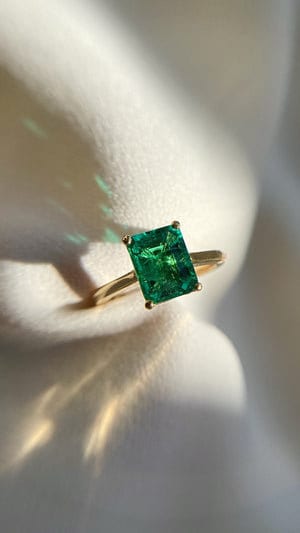 Vintage Art Deco Emerald Cut Emerald Ring Emerald Ring