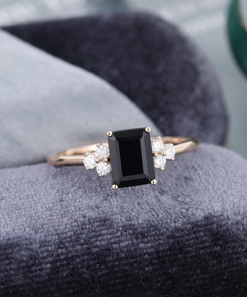 Elegant Black Onyx Ring, December Birthstone Ring, Perfect for Special Occasions, Onyx Cocktail Ring, Make a Statement with Black Gemstones