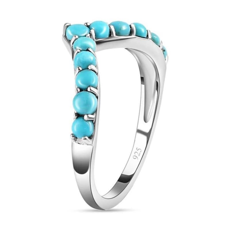 december birthstone, blue turquoise curve wedding band, white gold silver band, turquoise ring, turquoise stacking chevron band, gift idea