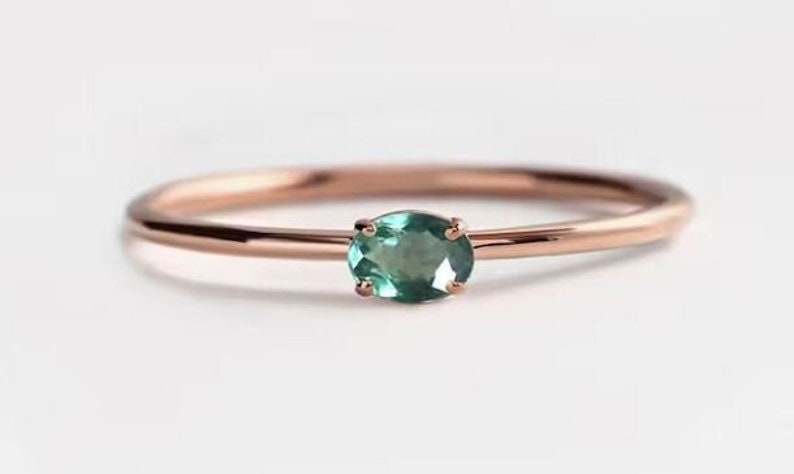 Vintage Alexandrite Ring, 24k Rose Gold Vermeil, Engagement Ring, Promise Ring, June Birthstone ring, Anniversary Gift for Her, promise ring