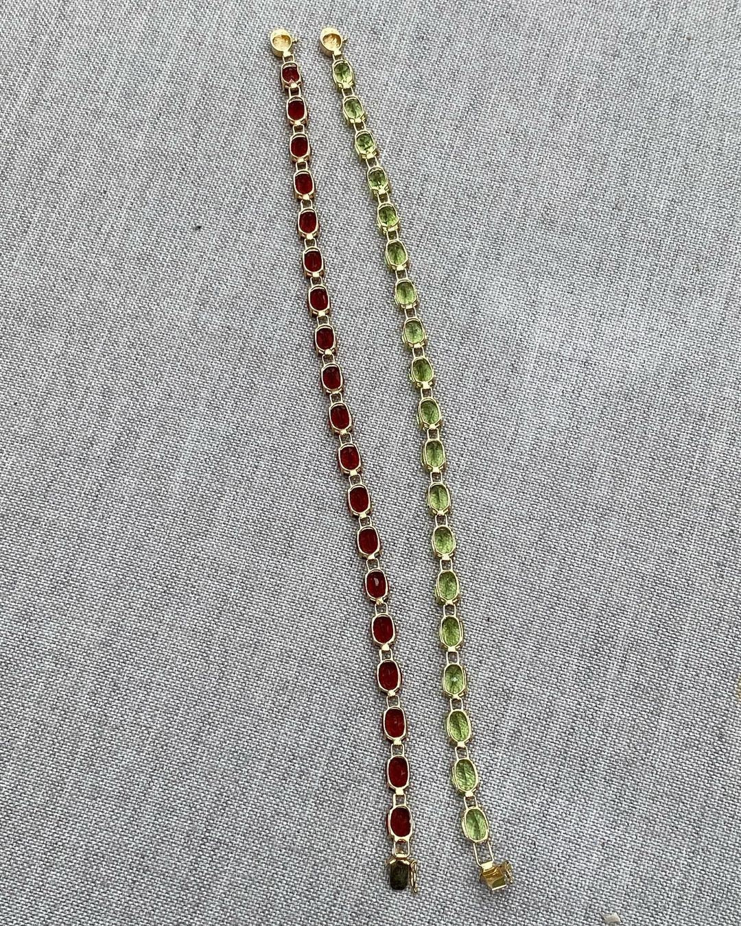 Peridot Bracelet, Natural Peridot Oval Tennis Bracelet in .925 Sterling Silver, August Birthstone Bracelet, Gifts for Her, Green Gemstone