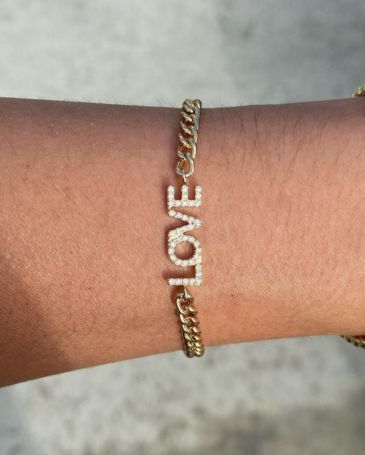 Handcrafted Love Chain Bracelets - Unique Diamond Bracelet Design - Trendy Love Chain Bracelet Set with Sparkling Diamonds