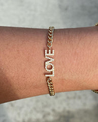 Handcrafted Love Chain Bracelets - Unique Diamond Bracelet Design - Trendy Love Chain Bracelet Set with Sparkling Diamonds