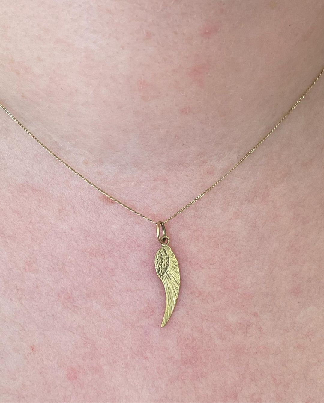 14K Solid Gold Diamond Angel Wing Necklace, Real Diamond Angel Wing,Valentine's Day Gift, Wing Necklace,Guardian Angel Necklace,Gold Pendant