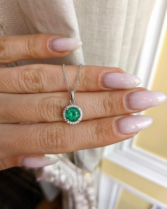 Natural Emerald Gemstone Solid 14k Gold Handmade Pendant/ Emerald necklace /Birthday /Christmas/Engagement/Gift For Anniversary/ Emerald