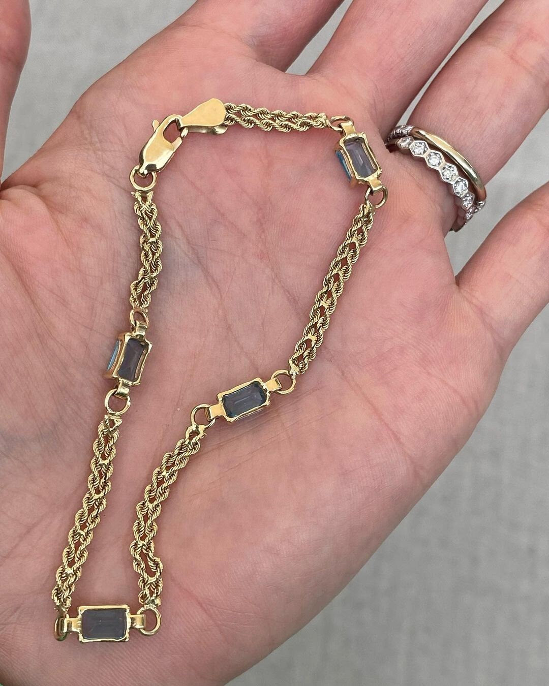 Blue Topaz Sterling Silver Bracelet - December Birthstone