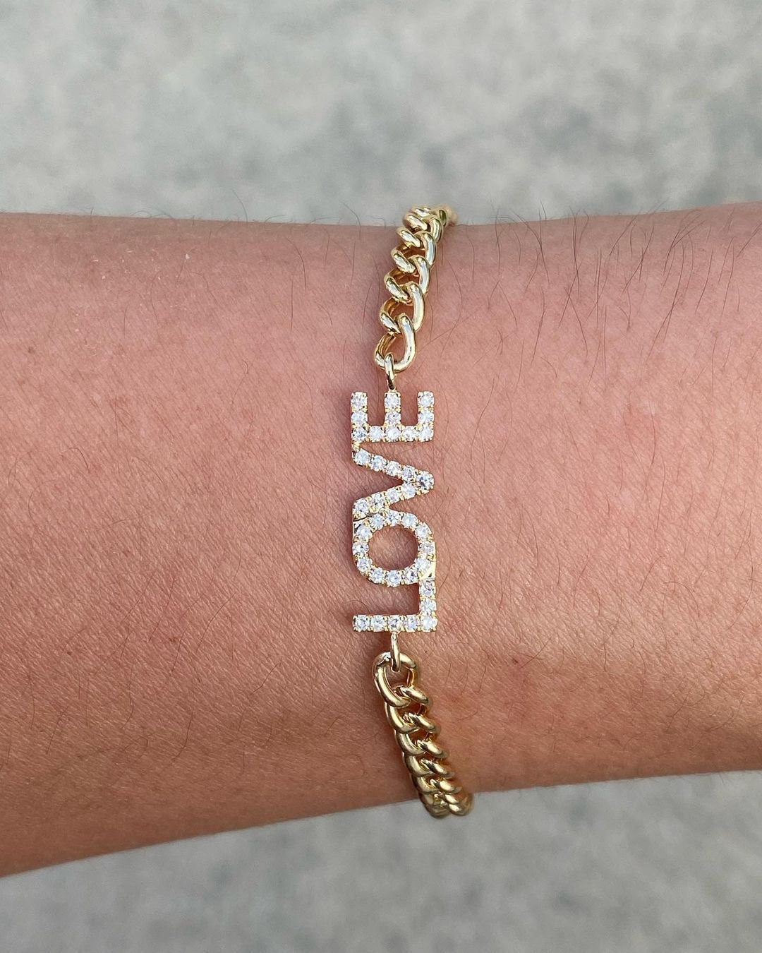 Handcrafted Love Chain Bracelets - Unique Diamond Bracelet Design - Trendy Love Chain Bracelet Set with Sparkling Diamonds