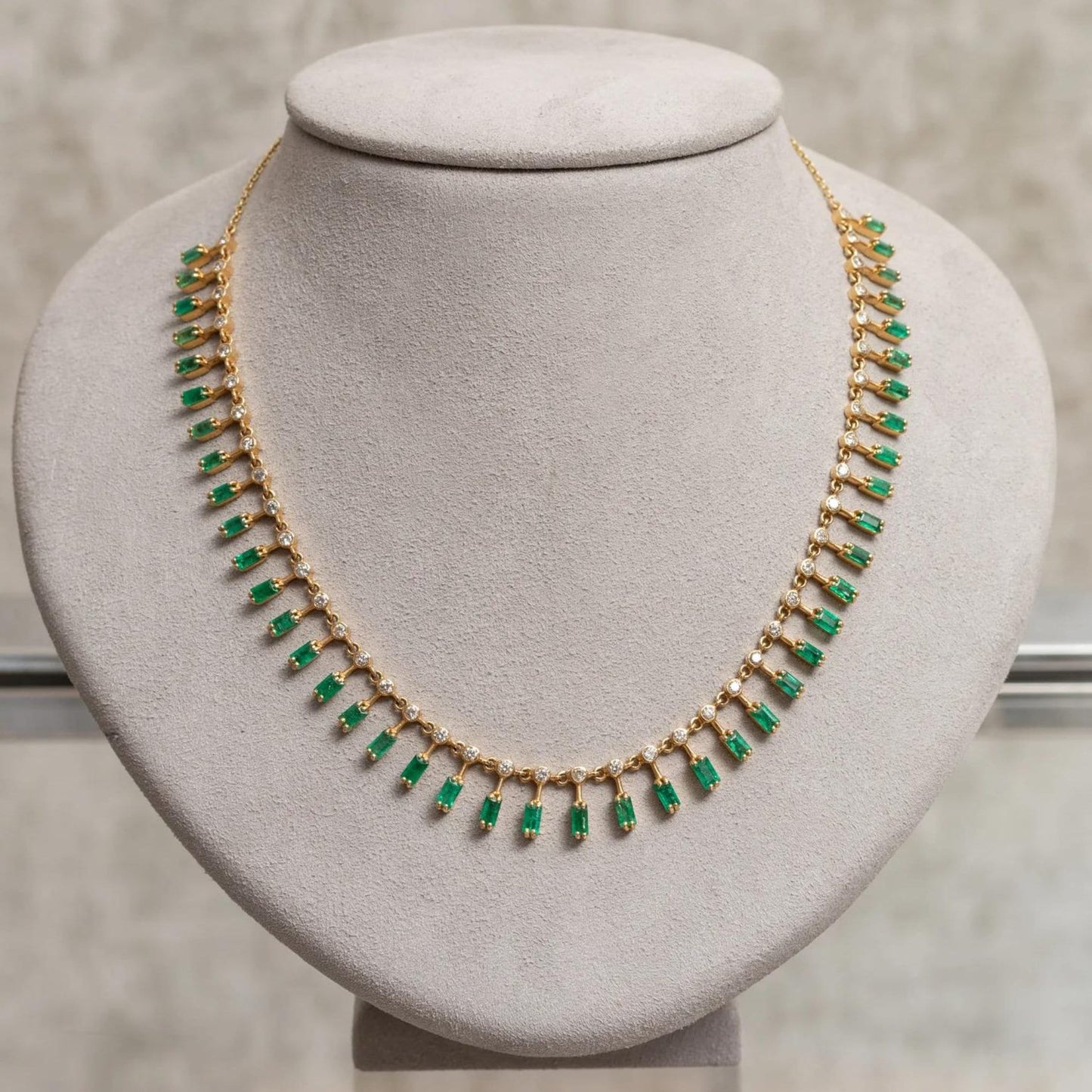 Natural Emerald baguette cut Gemstone Solid 14k Gold Handmade Necklace/Emerald necklace /Birthday /Christmas/Engagement/Gift For Anniversary
