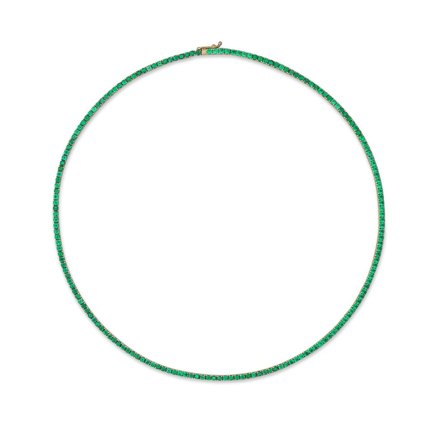 Emerald  Tennis Necklace, 3mm Emerald Tennis Necklace,  Necklace For Mom, Grandma Gift, Initial Necklace, pregnancy gift, gift for her