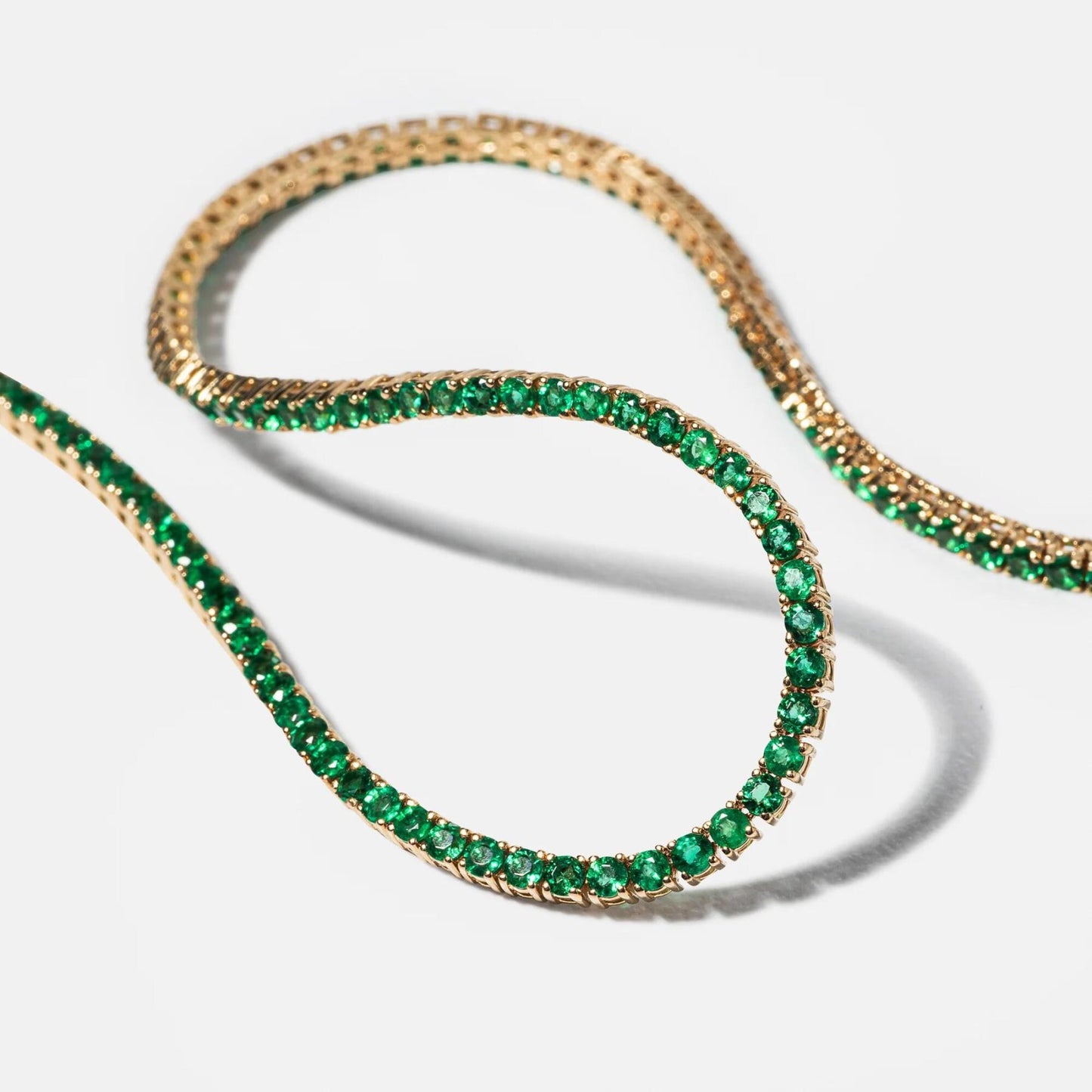 Emerald  Tennis Necklace, 3mm Emerald Tennis Necklace,  Necklace For Mom, Grandma Gift, Initial Necklace, pregnancy gift, gift for her
