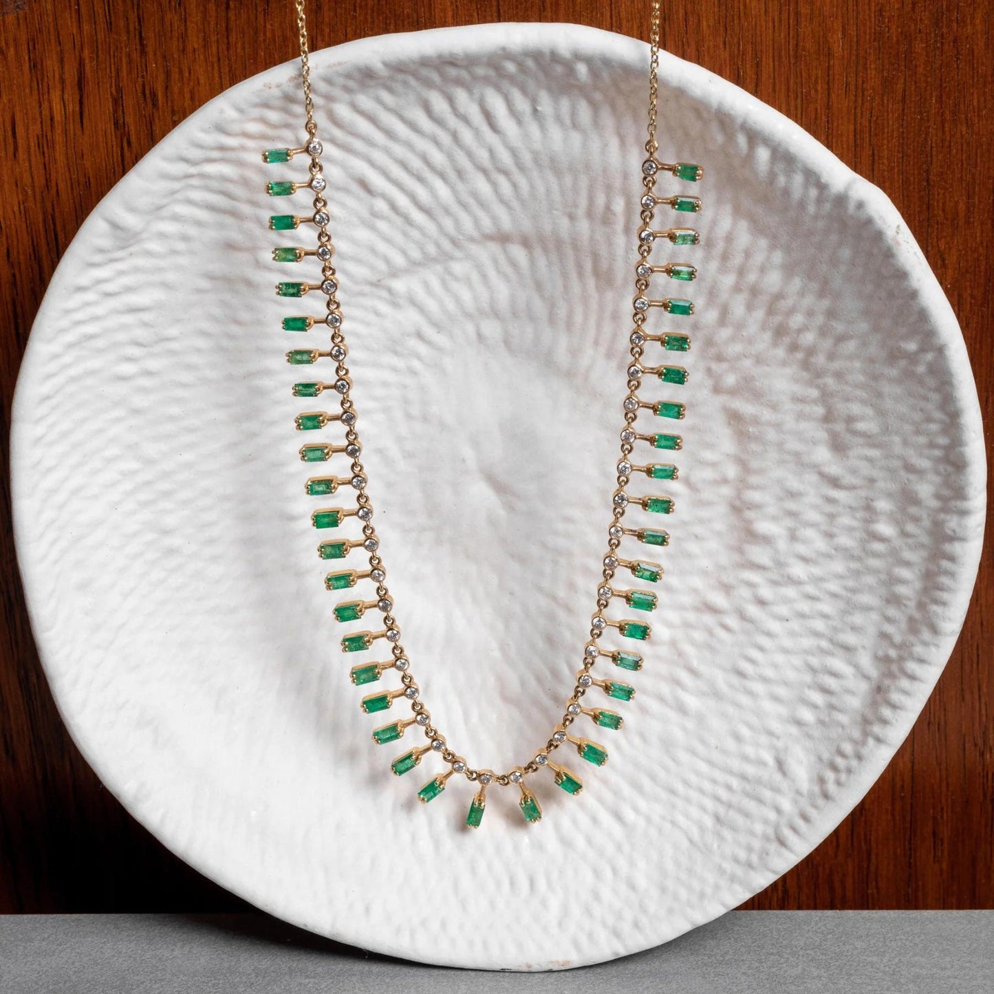Natural Emerald baguette cut Gemstone Solid 14k Gold Handmade Necklace/Emerald necklace /Birthday /Christmas/Engagement/Gift For Anniversary