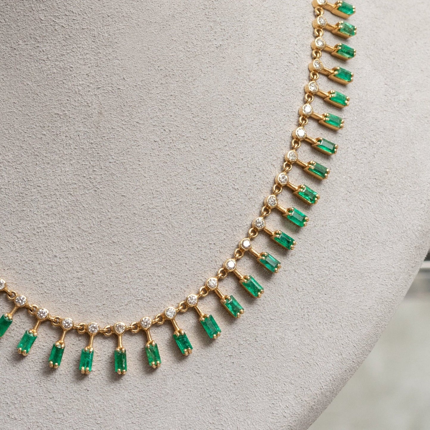 Natural Emerald baguette cut Gemstone Solid 14k Gold Handmade Necklace/Emerald necklace /Birthday /Christmas/Engagement/Gift For Anniversary