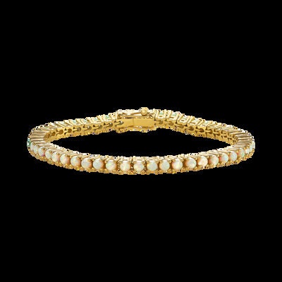 Opal & Amazonite Tennis Bracelet, Natural Amazonite Bracelet, 925 Sterling Silver, Tennis Bracelet, March Birthstone, Gemstone Bracelet