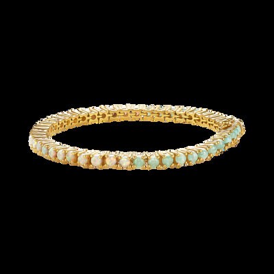 Opal & Amazonite Tennis Bracelet, Natural Amazonite Bracelet, 925 Sterling Silver, Tennis Bracelet, March Birthstone, Gemstone Bracelet
