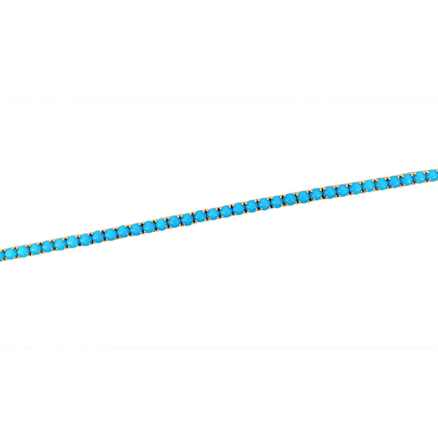 Turquoise 14K Gold plated Tennis Bracelet Round turquoise tennis bracelet gold | Art Deco vintage turquoise bracelet gold turquoise bracelet