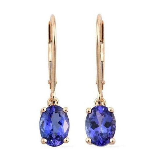 Tanzanite Jewelry - Sterling Silver Dangle Earrings, Perfect Gift for Women
