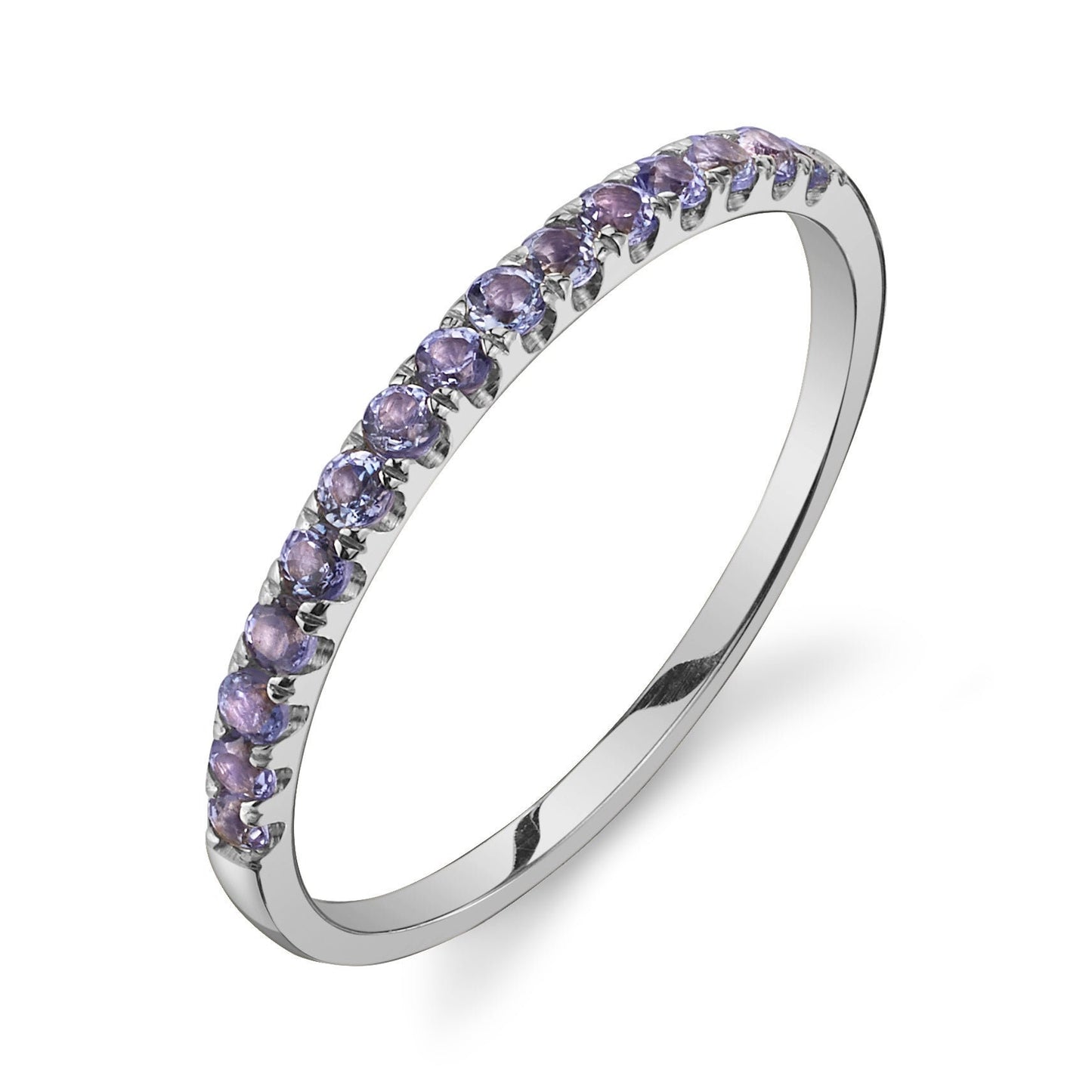 Natural Tanzanite Half Entry Band,  Sterling Silver Band, Tanzanite Wedding Band, Matching Band, Engagement Ring For Her, Tanzanite Wedding