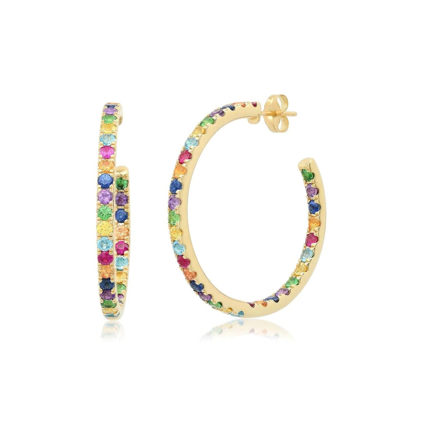 Rainbow Party Hoop Earrings, Diamond Rainbow Huggie Earrings, Rainbow Huggies, Gold Tiny Hoops, Dainty Hoops, Silver Small Hoop Earrings