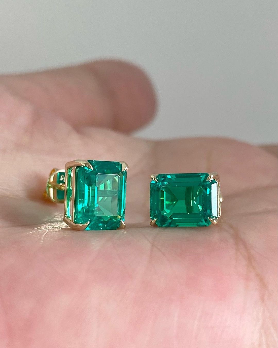 Genuine Emerald Earrings, Emerald Earrings, Emerald Stud Earrings, Bridesmaid Gift, May Birthstone, Emerald Studs, Anniversary Gift for her