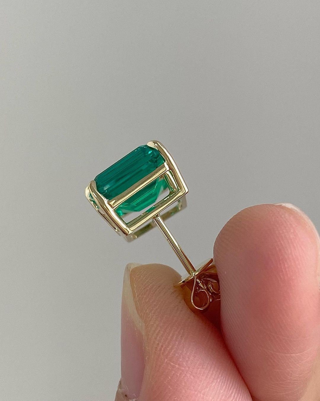 Genuine Emerald Earrings, Emerald Earrings, Emerald Stud Earrings, Bridesmaid Gift, May Birthstone, Emerald Studs, Anniversary Gift for her