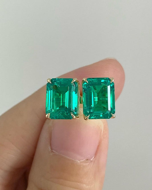 Genuine Emerald Earrings, Emerald Earrings, Emerald Stud Earrings, Bridesmaid Gift, May Birthstone, Emerald Studs, Anniversary Gift for her