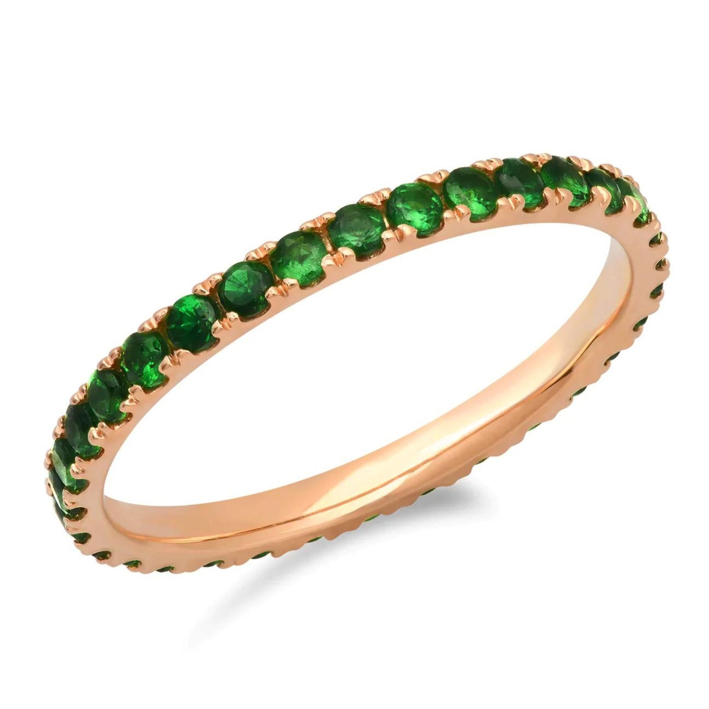 Emerald Eternity Band Micro Pave Emerald Eternity Band Available as 14k Rose Gold, White Gold or Yellow Gold 1.5MM emerald Band