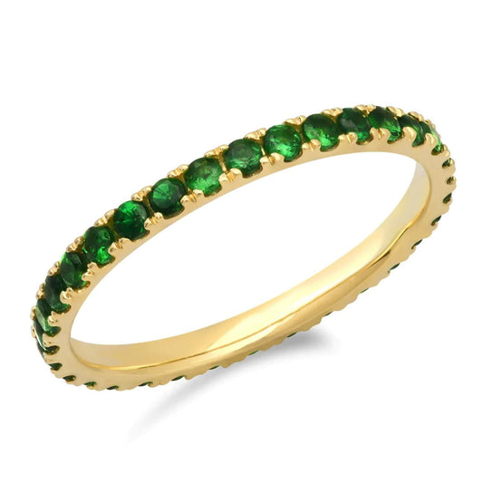 Emerald Eternity Band Micro Pave Emerald Eternity Band Available as 14k Rose Gold, White Gold or Yellow Gold 1.5MM emerald Band