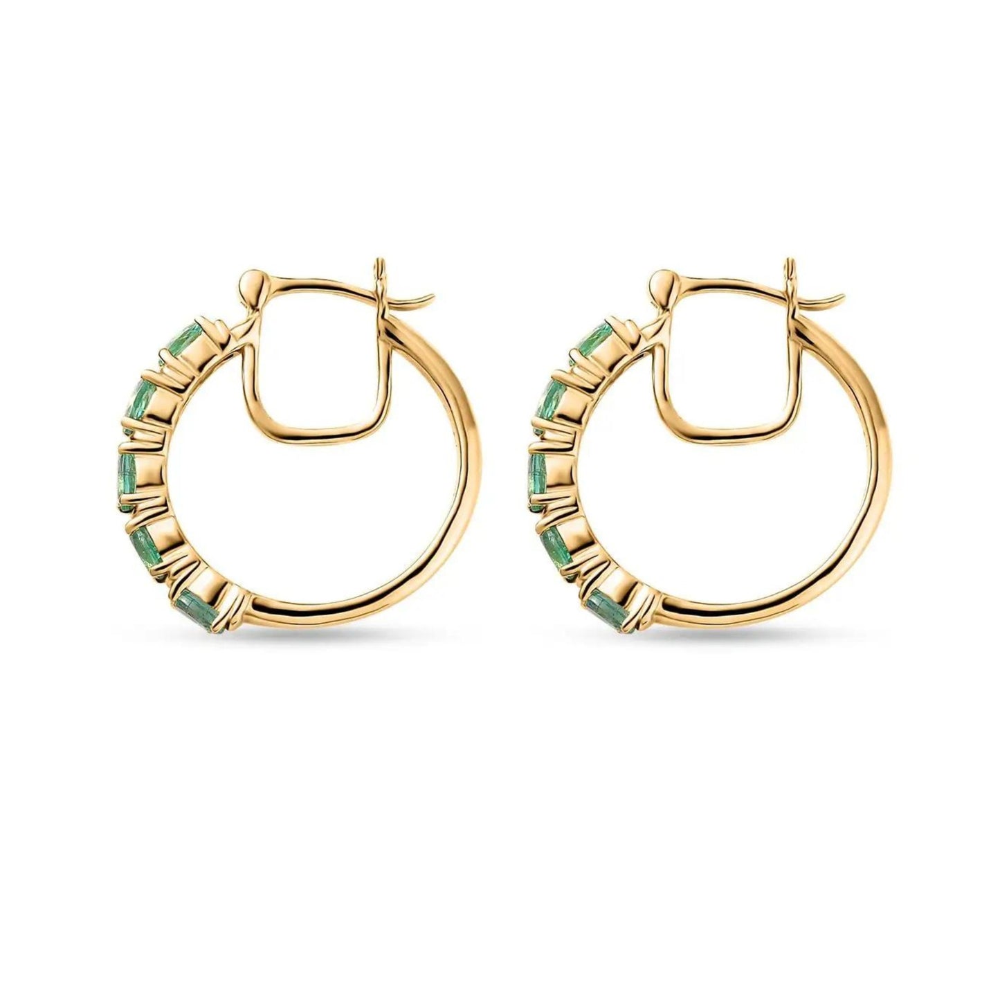 Emerald Earrings Emerald Huggie Hoops May Birthstone Gold Hoop Earrings Emerald Huggies Small Hoop Earrings Emerald Jewelry Huggies