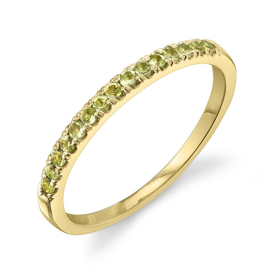 Micro Pave Peridot Wedding Band, Sterling Silver Dainty Stackable Band, August Birthstones, Peridot Eternity Band 1.5 MM Peridot Ring