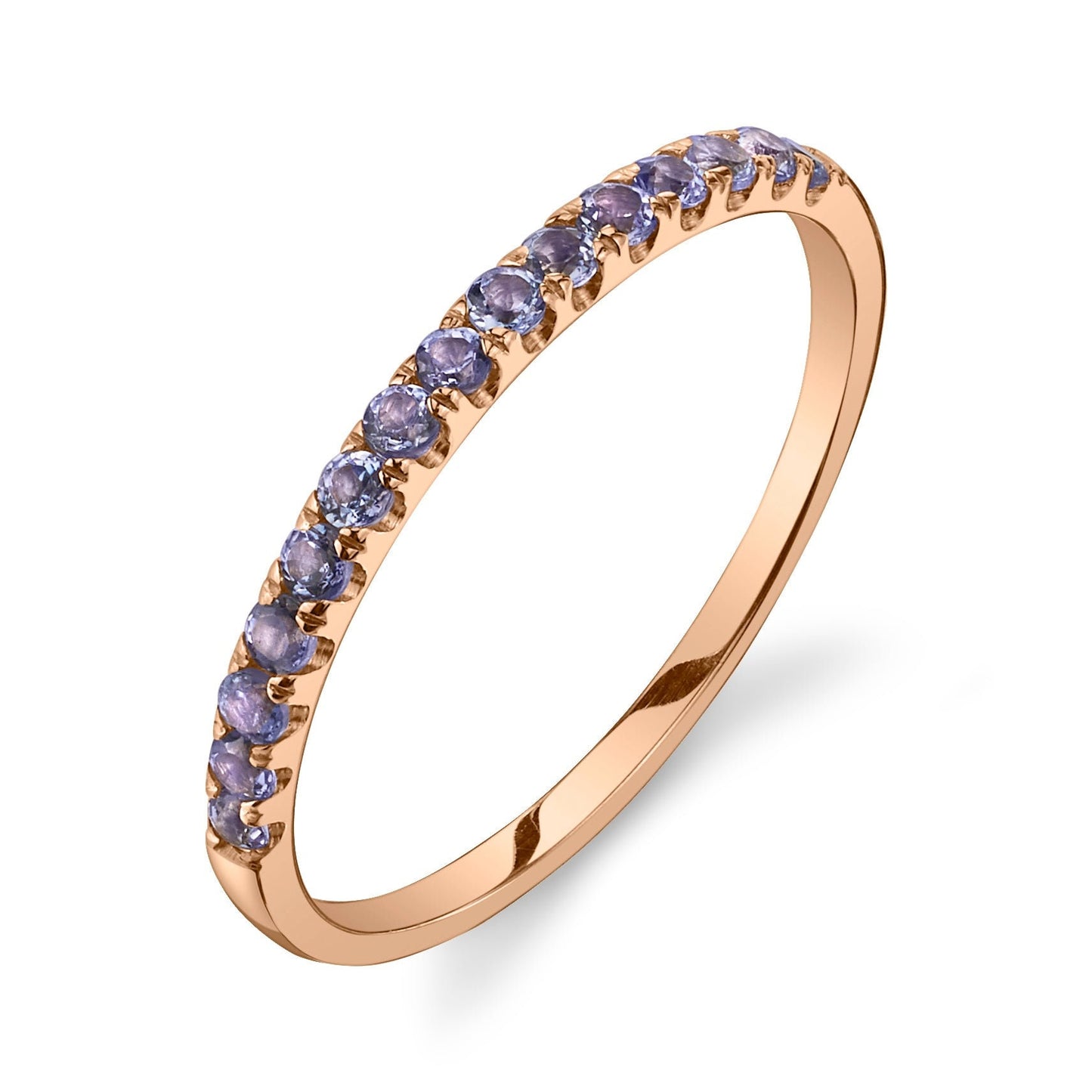 Natural Tanzanite Half Entry Band,  Sterling Silver Band, Tanzanite Wedding Band, Matching Band, Engagement Ring For Her, Tanzanite Wedding