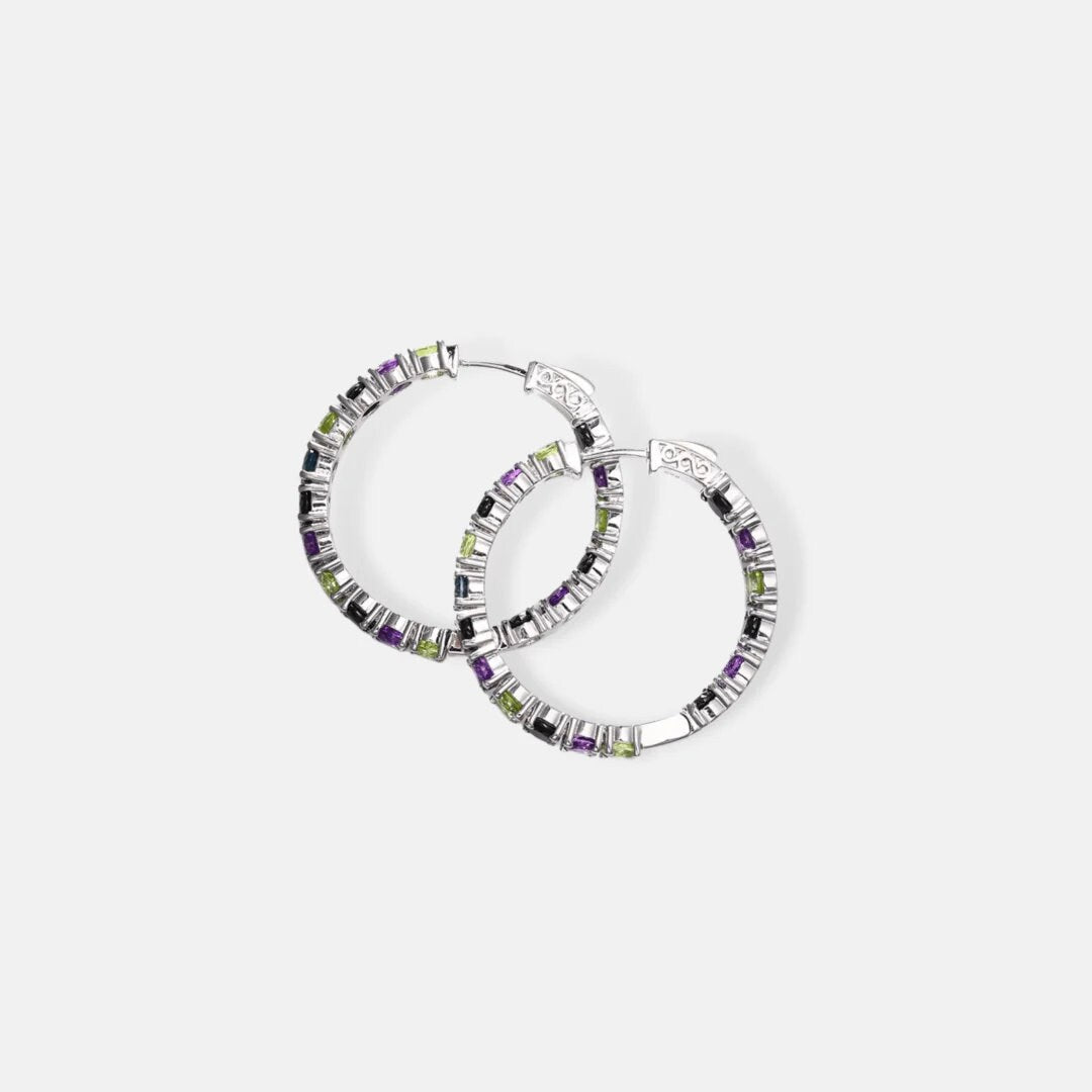 Rainbow Earrings, Rainbow Huggie Earrings, Multi-Color Huggie Hoop Earrings, Multi-Color Small Hoop Earrings, Colorful Huggie Hoop Earrings