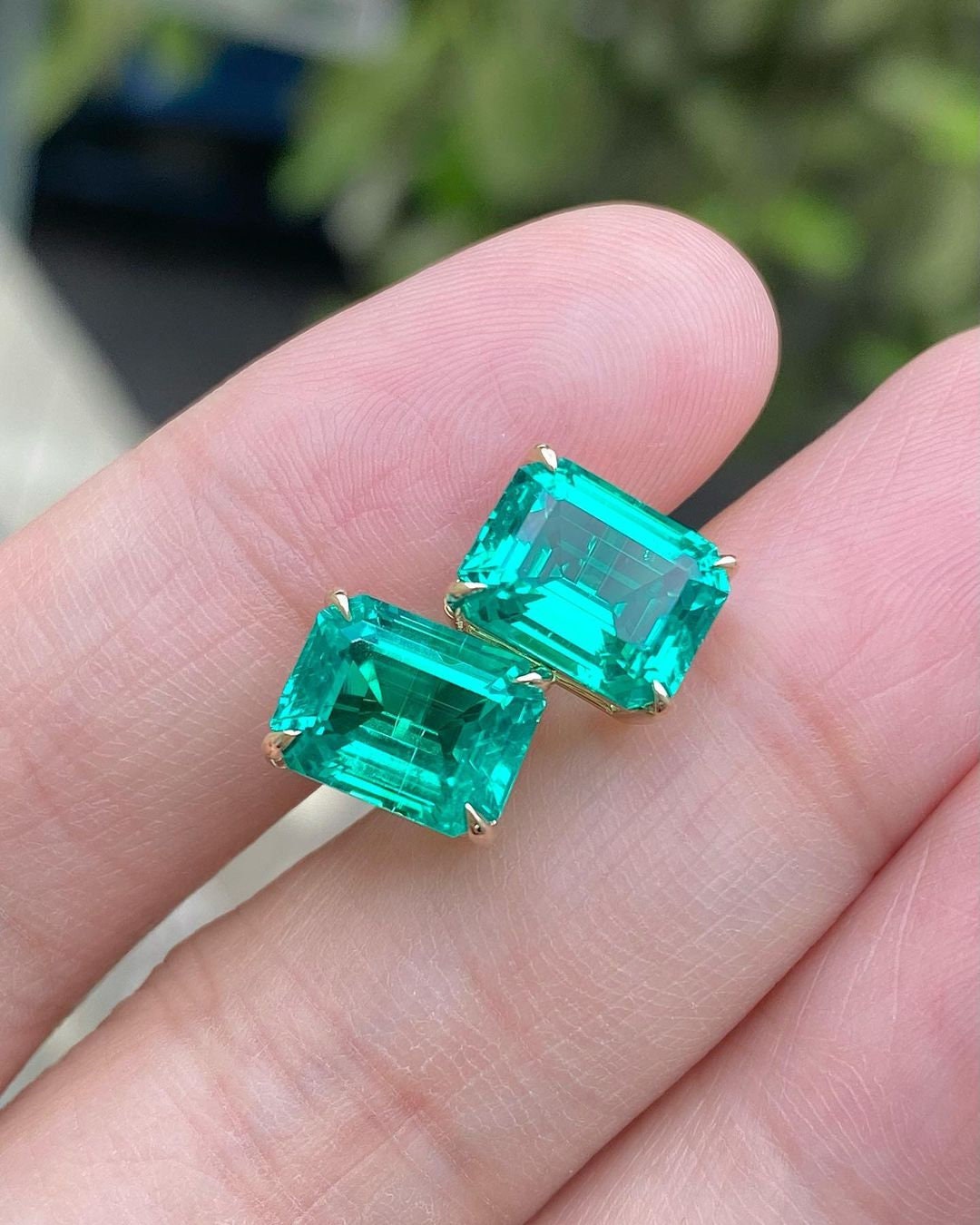Genuine Emerald Earrings, Emerald Earrings, Emerald Stud Earrings, Bridesmaid Gift, May Birthstone, Emerald Studs, Anniversary Gift for her
