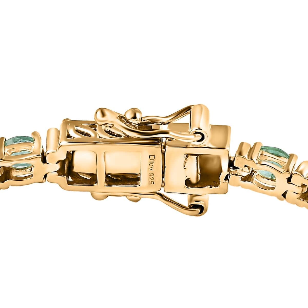 Emerald Tennis Bracelet: 14k Yellow Gold Prong Set Gemstone Bracelet