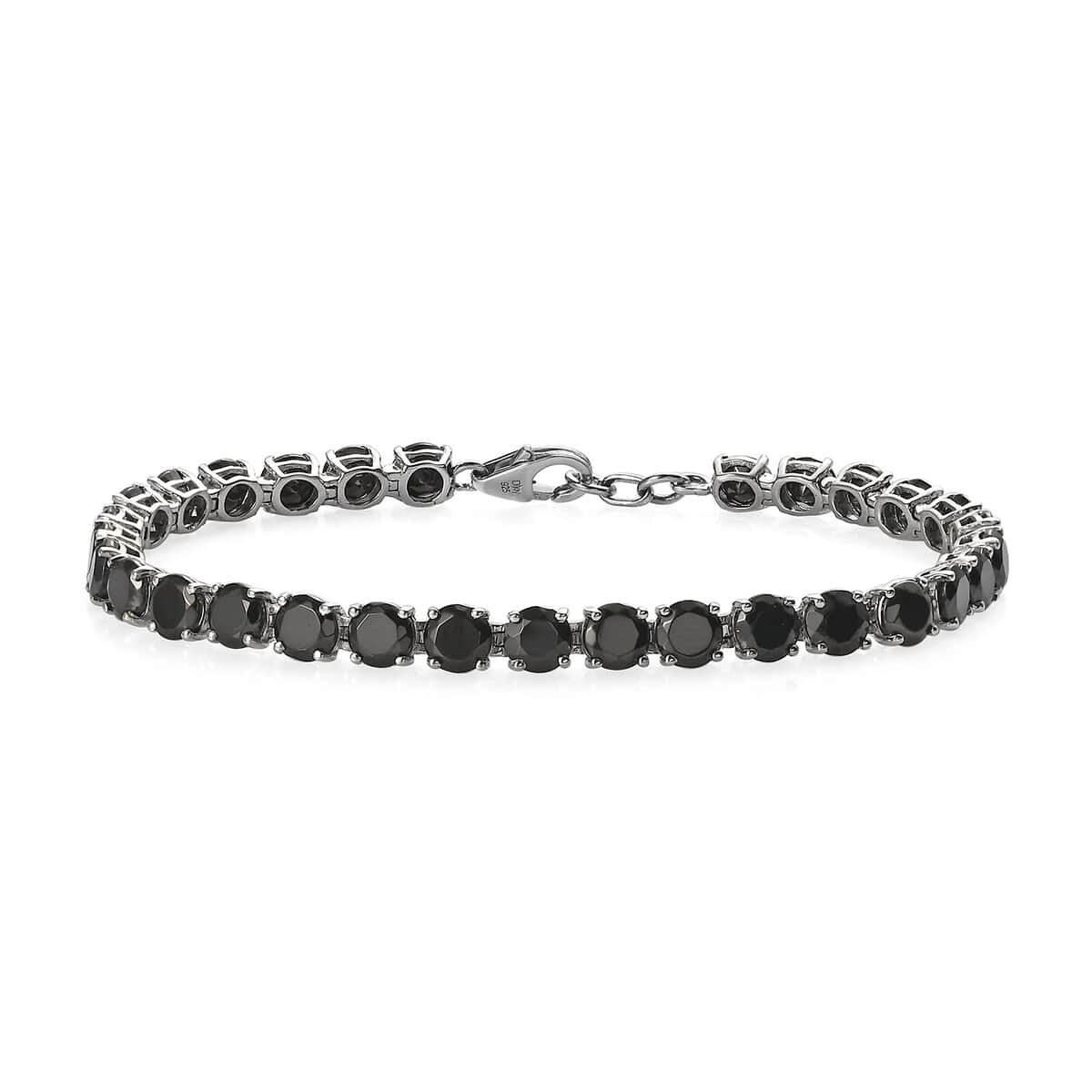 Elite Shungite Tennis Bracelet in Platinum Over Sterling Silver, Silver Tennis 9.10 ctw Bracelets, Wedding Bracelet For Gift For Her
