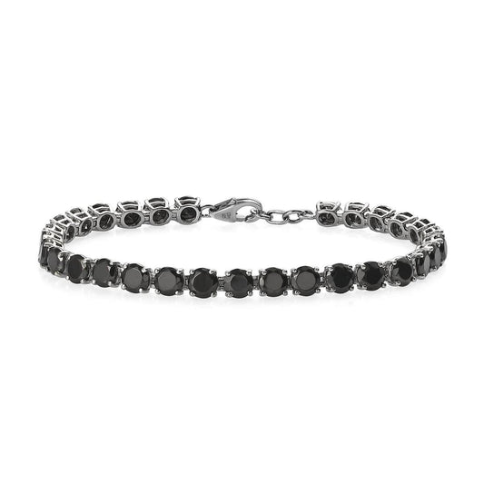 Elite Shungite Tennis Bracelet in Platinum Over Sterling Silver, Silver Tennis 9.10 ctw Bracelets, Wedding Bracelet For Gift For Her