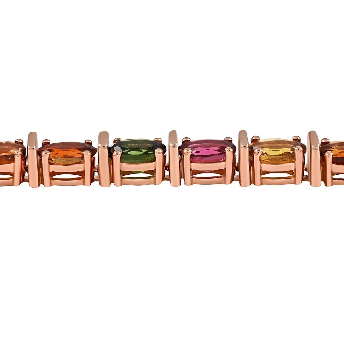 Tennis Bracelet 6x4mm Oval Cut Multi-Tourmaline Gemstone Bracelet, Multi-Tourmaline Tennis Bracelet 12.50 ctw, Prong Set Tennis Bracelet