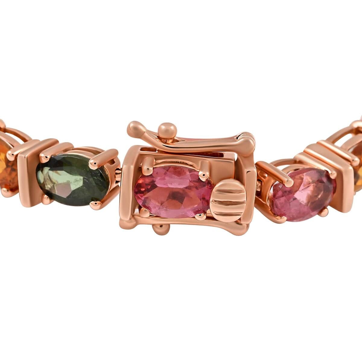 Tennis Bracelet 6x4mm Oval Cut Multi-Tourmaline Gemstone Bracelet, Multi-Tourmaline Tennis Bracelet 12.50 ctw, Prong Set Tennis Bracelet