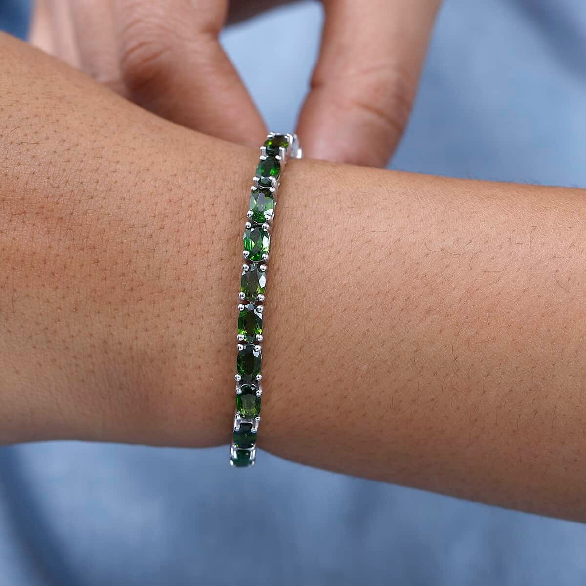 Chrome Diopside Tennis Bracelet in Vermeil Yellow Gold Over Sterling Silver 12.25 ctw Anniversary Gift  Gift for Mom, Gift For her