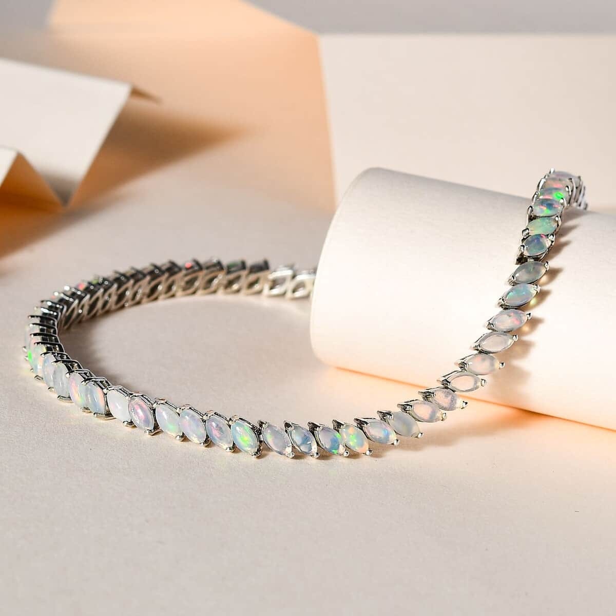 Elegant Opal Tennis Bracelet, White Opal Bracelet, October Birthstone, Dainty Opal Bracelet, Opal Bracelet Bridal Bracelet, Gift for Her