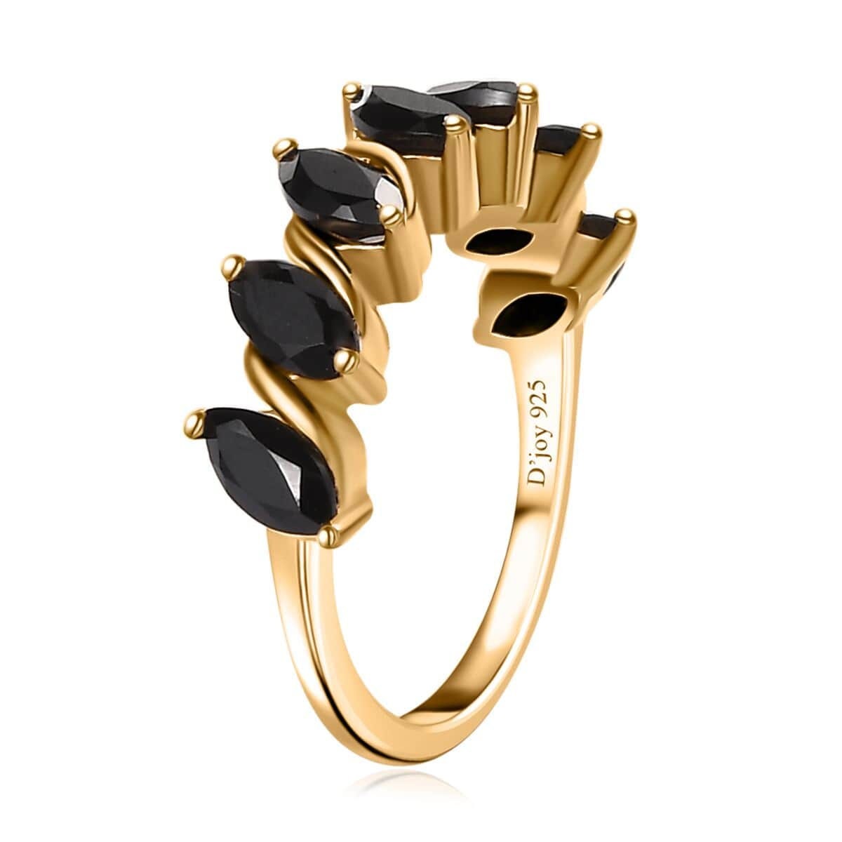 Elegant Black Spinel 7 Stone Vermeil Ring | 2.00 ctw | Ideal Gift for Mom, Anniversary Gift for Her